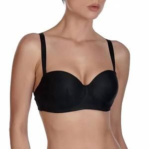 NEW AJOUR long strapless bra in black